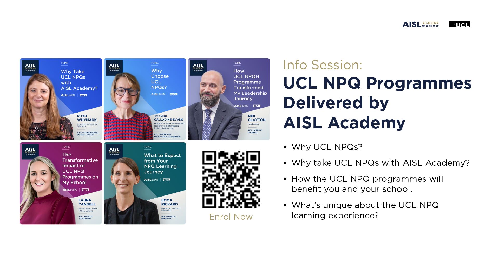 Replay: 2025 UCL NPQ Programmes Info Session - AISL Academy